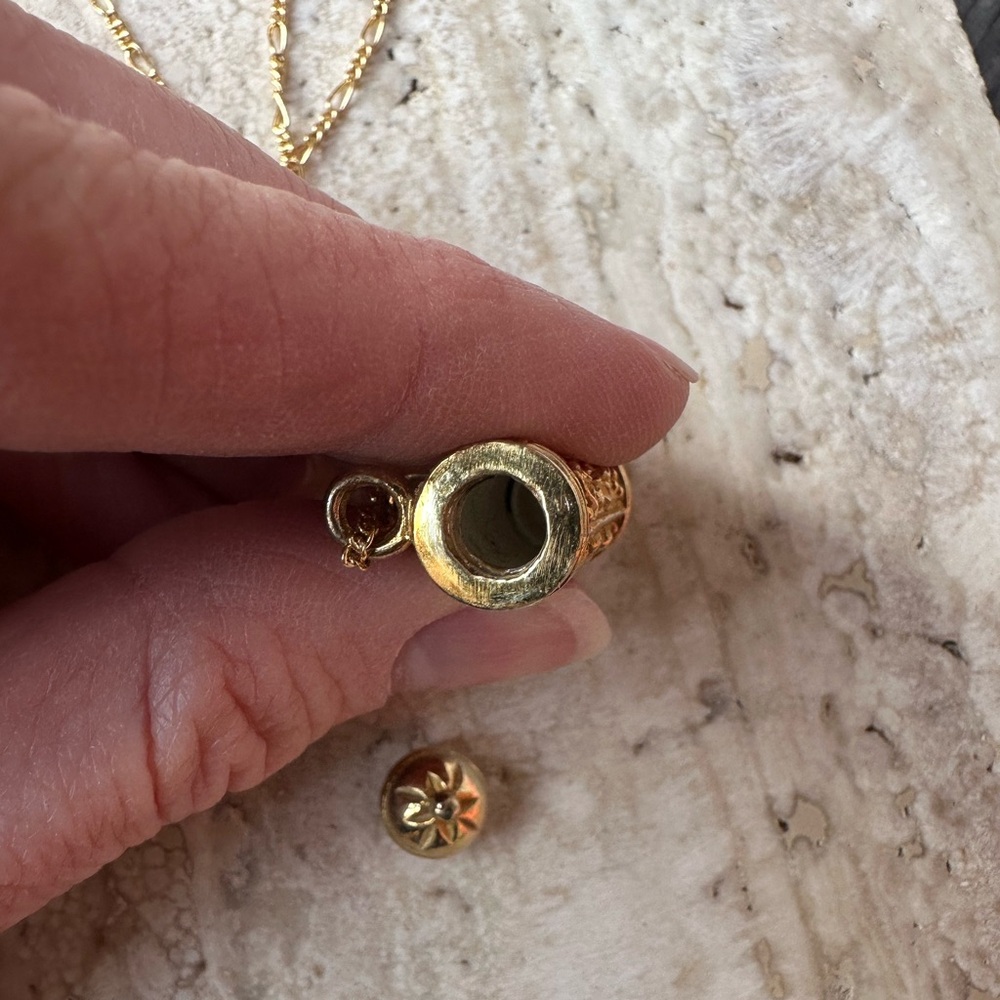 Gold Plated Artisan Keepsake Pendant and 18k Gold Filled 20” Chain - Picture 8 of 12